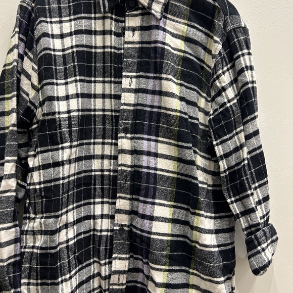 Zara Men's Plaid Shirt in Black, White, and Green - Picture 2 of 4